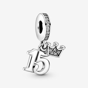 Pandora 15th Birthday Dangle Charm Argento | 47KPADFOG