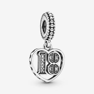 Pandora 18th Celebration Dangle Charm Argento | 48GFQCBDU