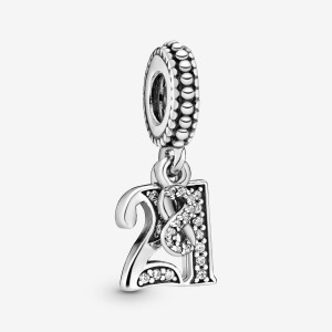 Pandora 21st Celebration Dangle Charm Argento | 20OGTEPAJ