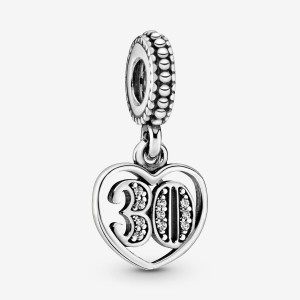 Pandora 30th Celebration Dangle Charm Argento | 92JQZNGTO