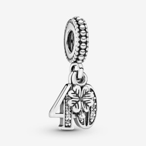 Pandora 40th Celebration Dangle Charm Argento | 07NTFRBZJ