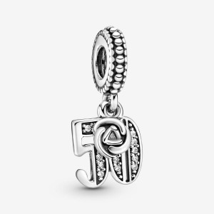 Pandora 50th Celebration Dangle Charm Argento | 06FXGDRQU