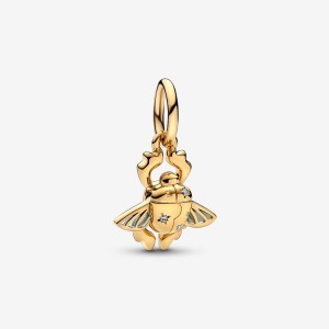 Pandora Aladdin Scarab Beetle Dangle Charm Oro | 45KCLQRBG