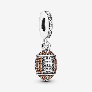 Pandora American Football Dangle Charm Argento | 12ZYKVFEX
