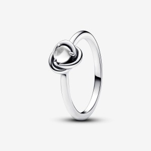 Pandora April Clear Eternity Circle Ring Argento | 16FTDZSIO