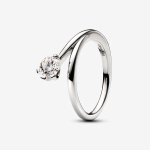 Pandora Asymmetric Ring 0.50 carat tw 14k White Gold Bianche Oro | 84MZFTPBD