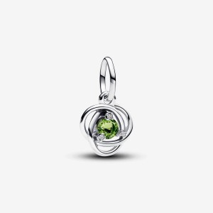 Pandora August Spring Green Eternity Circle Dangle Charm Argento | 61XGNSHVY