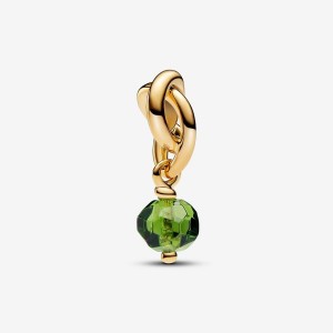 Pandora August Spring Green Eternity Circle Dangle Charm Oro | 47GHPTZYK