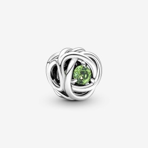 Pandora August Spring Green Eternity Circle Charm Argento | 70FMIJNSG