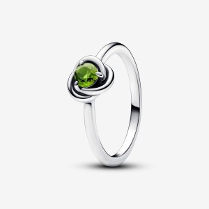 Pandora August Spring Green Eternity Circle Ring Argento | 03MQFLEAW