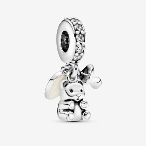 Pandora Baby Teddy Bear Dangle Charm Argento | 28JNUWXRL