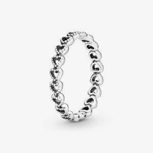 Pandora Band of Hearts Ring Argento | 46AMCDWNQ