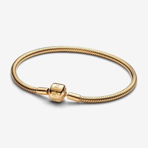 Pandora Barrel Clasp Snake Chain Bracelet Oro | 23CFZVLQX