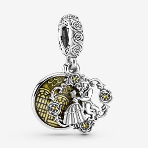 Pandora Beauty and the Beast Dancing Dangle Charm Argento | 84XWLFATS