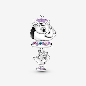 Pandora Beauty and the Beast Mrs. Potts and Chip Dangle Charm Argento | 18CDLQZTP