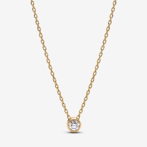 Pandora Bezel Pendant Necklace 0.15 carat tw 14k Gold Oro | 37PWVMFXU