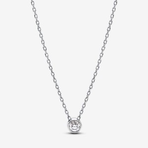 Pandora Bezel Pendant Necklace 0.15 carat tw Sterling Silver Argento | 81OJDCHKZ