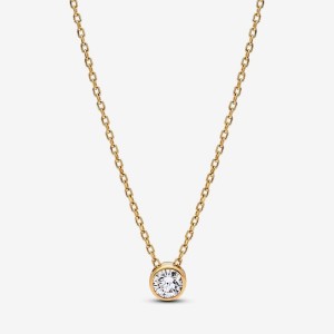 Pandora Bezel Pendant Necklace 0.25 carat tw 14k Gold Oro | 45QEVWNXB