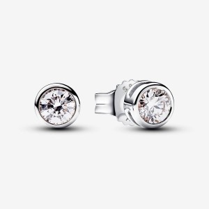Pandora Bezel Stud Earrings 0.30 carat tw Sterling Silver Argento | 12CNUHSDR