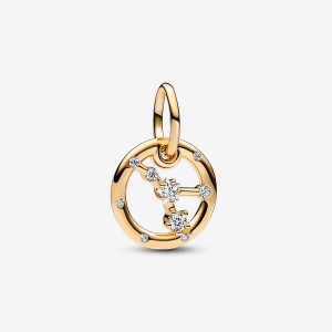 Pandora Cancer Zodiac Dangle Charm Oro | 98NIXVQHY