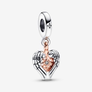 Pandora Celestial Compass Angel Wings Dangle Charm Colorate | 41INBQZGS