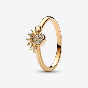 Pandora Celestial Sparkling Sun Ring Oro | 64PBJTWAL