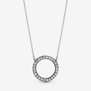 Pandora Circle of Sparkle Necklace Argento | 81SJROUQP