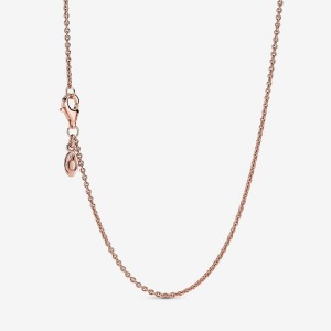 Pandora Classic Cable Chain Necklace Rosa Oro | 37DGRIHJU