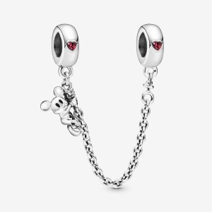 Pandora Climbing Mickey Mouse Safety Chain Argento | 47ZRBALFH