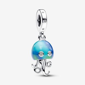 Pandora Color-changing Jellyfish Dangle Charm Argento | 71NWCXDML
