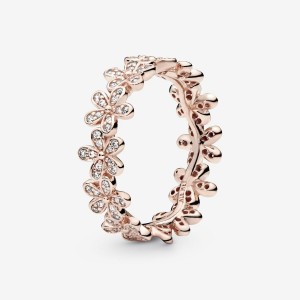 Pandora Daisy Flower Ring Rosa Oro | 80DCFSJQZ