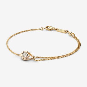 Pandora Double Chain Bracelet 0.50 carat tw 14k Gold Oro | 52HDPENVF