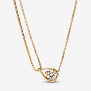 Pandora Double Chain Collier Necklace 0.75 carat tw 14k Gold Oro | 29NWUVRBI