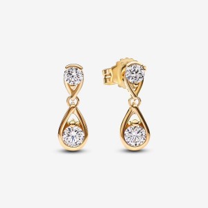 Pandora Double Drop Earrings 0.50 carat tw 14k Gold Oro | 54ARESCMU