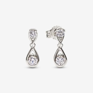 Pandora Double Drop Earrings 0.50 carat tw 14k White Gold Bianche Oro | 59MNBLEKF