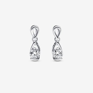 Pandora Drop Earrings 0.30 carat tw Sterling Silver Argento | 14LDPCQHN