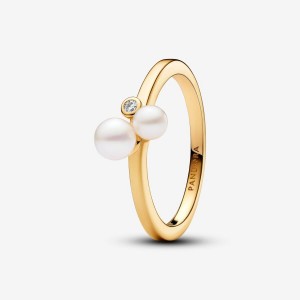 Pandora Duo Treated Freshwater Cultured Pearls Ring Oro | 12ORAQPIX