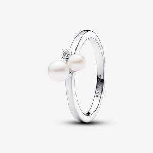 Pandora Duo Treated Freshwater Cultured Pearls Ring Argento | 18WLXDGRS