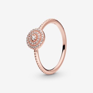 Pandora Elegant Sparkle Ring Rosa Oro | 65UDZBXJO