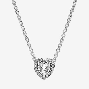 Pandora Elevated Heart Necklace Argento | 27MXTPRUW