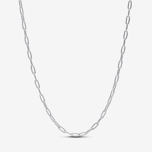 Pandora Elongated Link Chain Necklace Argento | 97YMAGRPJ