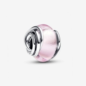 Pandora Encircled Pink Murano Glass Charm Argento | 39RKBPSWY