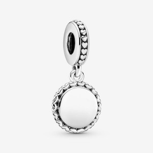 Pandora Engravable Silver Dangle Argento | 09BIFCTQX