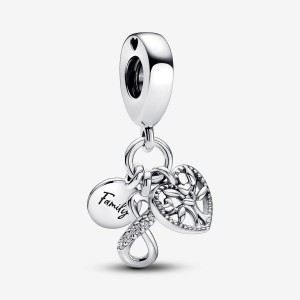 Pandora Family Infinity Triple Dangle Charm Argento | 87OLKNUYS