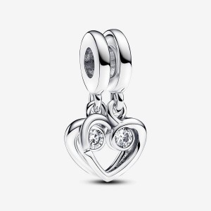 Pandora Forever & Always Splittable Dangle Charm Argento | 03VEFWLJO