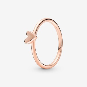 Pandora Freehand Heart Ring Rosa Oro | 92XMALTRN