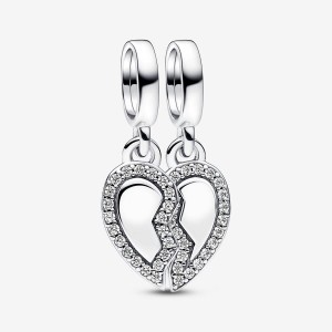 Pandora Friends Splittable Heart Dangle Charm Argento | 25NUKXBYH