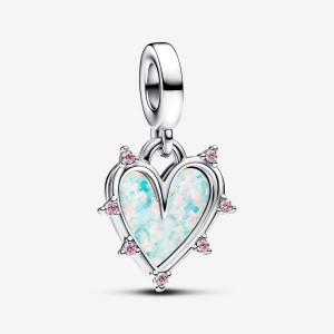 Pandora Friendship Opalescent Double Dangle Charm Argento | 31RKTLBHQ