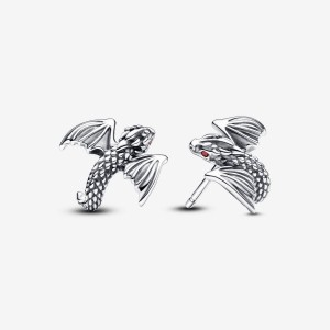 Pandora Game of Thrones Curved Dragon Stud Earrings Argento | 53KOBYTUS