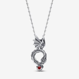 Pandora Game of Thrones Dragon Pendant Necklace Argento | 32USBKPMN
